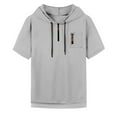thumbnail image 4 of Men's Lightweight Short Sleeve Hooded T Shirt Breathable Athletic Pullover with Drawstring Casual Summer Sports Tee Mens Summer Lightweight Pullover Tee Shirts, 4 of 5