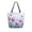 Watercolor Tulips and Lavender, variant on Open Top Canvas Tote Bag with Zipper Reusable Shopping Bag 13.5x15" Roomy Carryall Yellow Flowers on The Grass