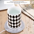 thumbnail image 2 of Chauffe-tasse, chauffe-tasse fer aluminium USB grain de bois chauffe-tasse chaleur boisson tasse tapis bureau thé café chauffe-tasse(Motif porcelaine blanche), 2 of 8