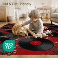 thumbnail image 4 of ODIKA 8'x10' Washable Area Rug Music Vinyl Note Record Tufted Round Bold Center Movie Eight for Dining Room, Large Office, Lounge, Non-Slip Chair-Friendly Mat, 4 of 7