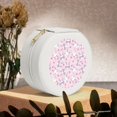 thumbnail image 6 of Yiaed Cute Rabbit Flower Print Travel Jewelry Case Bridesmaid Gift Boxes Jewelry Travel Organizer Small Round Jewelry Box Mini Storage-White, 6 of 7