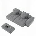 thumbnail image 4 of Modern Minimalist Chenille Fabric Sectional Sofa 113cm with 2 Chaise Lounge and 2 Armrests, 4 of 21