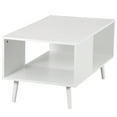 thumbnail image 4 of ZENY Wood Frame Mid Century Coffee Table with Open Storage Shelf Living Room TV Table, White, 4 of 11