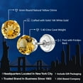 thumbnail image 2 of Gem Stone King 1.40 Ct Round 6mm Yellow Citrine 14K White Gold Stud Earrings for Women Men, 2 of 6