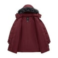 thumbnail image 6 of Wantdo Women's Plus Size Winter Jacket Quilted Winter Coat Windproof Puffer Jacket with Detachable Hood Wine Red 4XL, 6 of 7