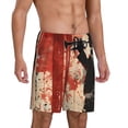 thumbnail image 2 of Balery Silhouette Trumpet Red Art Pantalones cortos de pijama de punto de algodón para hombre con cinturilla y bolsillos-3X-Large, 2 of 6