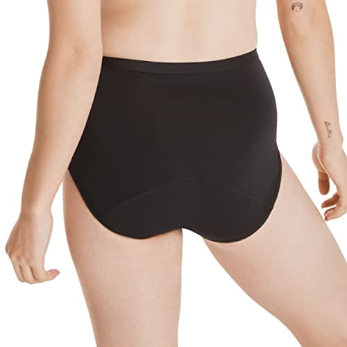 Hanes Womens Fresh and Dry Leak Protection Liner Brief 3-Pack, 7, Black 