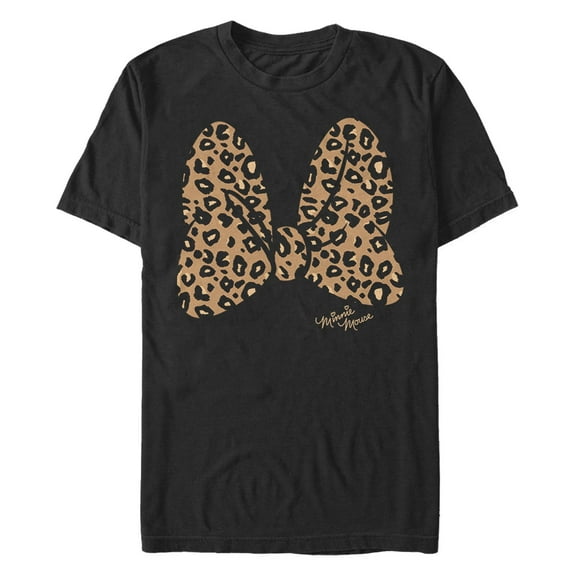Men's Mickey & Friends Cheetah Print Minnie Mouse Bow  Graphic T-Shirt