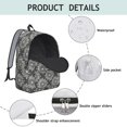 thumbnail image 4 of Geometric Flower and Sunburst Gray Backpack for School, Cute School Bag with Adjustable Shoulder Straps and Padded Back, 15.7"x11.8"x5.5", 4 of 5