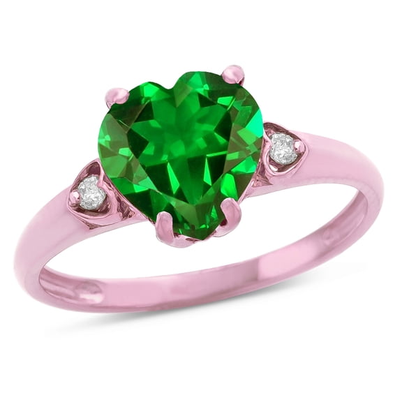 Star K� Heart Shaped 8mm Simulated Emerald Engagement Promise Wedding Ring