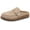Taupe, variant on Women Suede Clogs Leather Mules for Women Cork Footbed Sandals Potato Shoes with