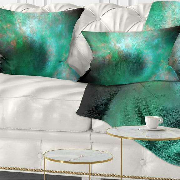 Designart Perfect Clear Blue Starry Sky - Abstract Throw Pillow - 12x20