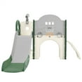 thumbnail image 2 of 7 in 1 Toddler Slide for Indoor Playground, Freestanding Kids Climber Slide Playset with Basketball Hoop, Telescope, Crawl-through Tunnel, Golf Hole and Ring Toss Game, 2 of 7