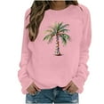 thumbnail image 2 of Ounisa Christmas Palm Tree Sweatshirt for Women Funny Hawaiian Beach Tropical Xmas Pullover Long Sleeve Christmas Shirt Top, 2 of 4