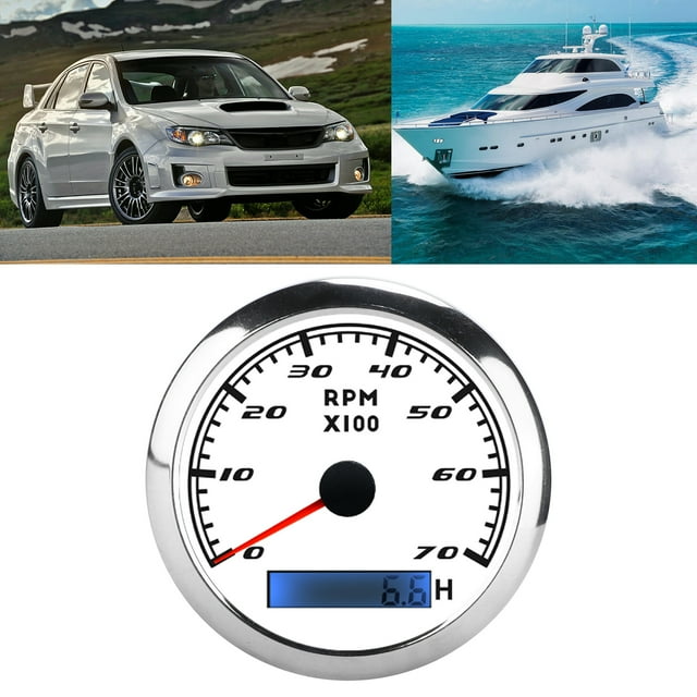 Pointer Tachometer Waterproof Marine Accessory Universal Tacho Gauge Boat Meter RV 9-32V DC