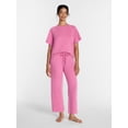 thumbnail image 3 of Joyspun Women's French Terry Knit Sleep Top with Short Sleeves, Sizes XS-3X, 3 of 6