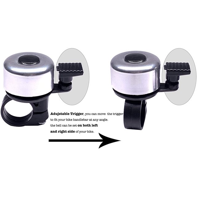 Timbres De Bicicleta De Carretera De Montaña 2x Campanas de bicicleta de metal Seguridad Ciclismo Manillar Sonido Alarma Cuerno Anillo (Plata) Likrtyny Accesorios para bicicletas
