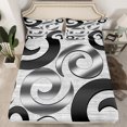 thumbnail image 2 of Manfei Circular Dots Full Size Sheets,Modern Geometric Bed Sheets,Gray Black Sheet Sets For Boys Girls,Breathable Home Decor,4pcs, 2 of 7