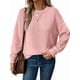 thumbnail image 3 of Suéteres de Mujer de Otoño, Informales, de Larga, Ligeros, de Gran Tamaño, Tipo Pulóver Rosa M, 3 of 6