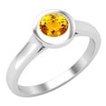 thumbnail image 1 of Dazzlingrock Collection 5mm Round Citrine Solitaire Engagement Ring for Women (Color Yellow, Clarity Moderately Included) in 14K White Gold, Size 10, 1 of 5