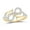 Yellow, variant on 10K Rose Gold Round Diamond Infinity Heart Nicoles Dream Collection Ring 0.33cttw
