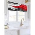 thumbnail image 3 of Valances for Windows Red Gray Rod Pocket Cafe Window Treatments Valance Curtains for Kitchen Bathroom Laundry Basement Windows 60"x18", 3 of 9