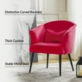 thumbnail image 4 of 14 Karat Home Velvet Accent Chair Upholstered Armchair Set of 2 for Living Room, Fuchsia, 4 of 7