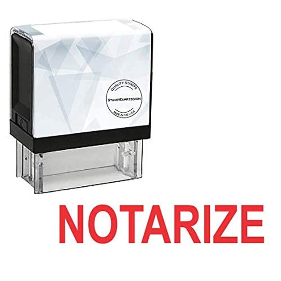 StampExpression - NOTARIZED Office Self Inking Rubber Stamp - Red Ink (A-5755)