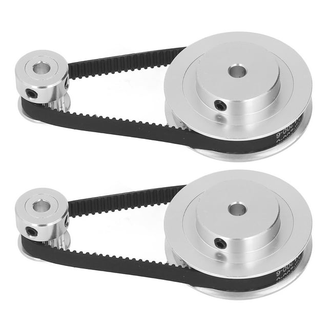 GT2 Synchronous Wheel, 2 Set Synchronous Wheel GT2 Aluminum Alloy Timing Pulley with 2Pcs Length 200mm Width 6mm Belt