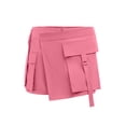 thumbnail image 1 of Seyurigaoka Women Juniors Mini Skirt Solid Color Low Waist Multi-pockets Cargo Skirt Summer Streetwear for Teen Girls, 1 of 9