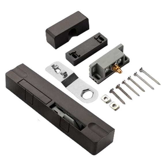 Esquirla Door Damper Auto Door Closer Silent Closing Protects Door Locks Professional Metal Accessory for Commercial Garage , L Brown