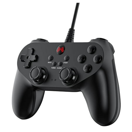 BEITONGBEITONG BAT2 Wired Game Controller PC Gamepad for Windows Steam Simulators Android TV (Black)