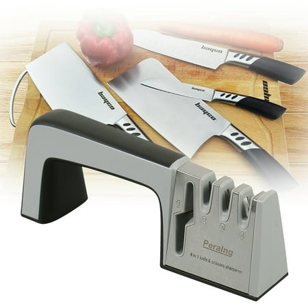 1 Sharpening System (Peralng Knife Sharpening System, 4 in 1 Knife Scissors Sharpener Maintaining Kitchen & Sport Knives, Kitchen)