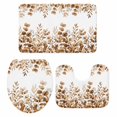 thumbnail image 2 of Brown Eucalyptus Leaves Bathroom Rugs Set Summer Plants Leaf Floral Farmhouse Non Slip Absorbent Soft Bath Mats 3 Piece Set with Bathroom Rug, U-Shaped Floor Mat, Toilet Seat Cover Small Size, 2 of 9