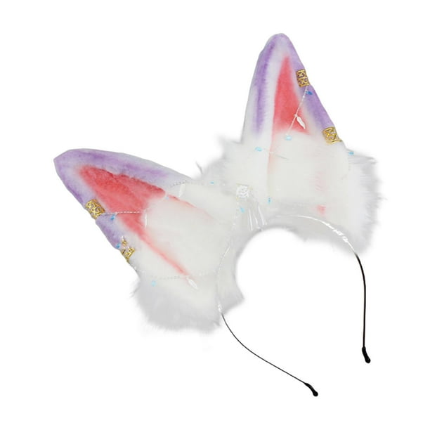Diadema con orejas de gato, cómoda diadema para cosplay para mujeres y niñas, festivales de cosplay. Púrpura