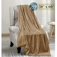 thumbnail image 3 of Lightweight Printed Throw Blanket- All Season, Ultra Soft, Cozy and Plush- Decorative Throw Blankets, Perfect for Lounging, 50 x 60 inches, Chevron Throw Blanket, Taupe, 3 of 5
