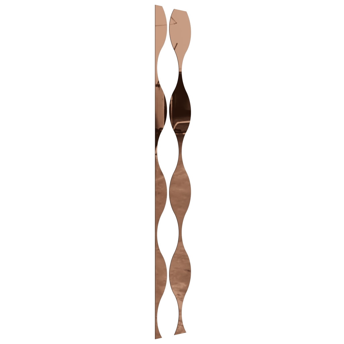 Ekena Millwork 94"H x 1/8"T Ozark Adjustable Acrylic Decorative Slat Wall Panel Kit, Bronze Mirror (contains 8 Slats + 1 Straight Edge Starter Slat)