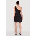 thumbnail image 4 of Womens Plisse One Shoulder Drawstring Keyhole Mini Dress, 4 of 4
