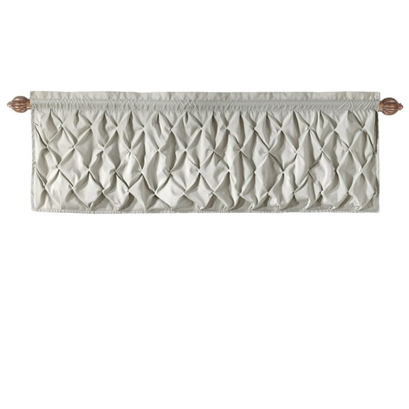 VCNY Home Carmen Taupe Solid Color Rod Pocket Light-Filtering Curtain Valance, 60" x 20"