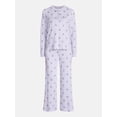 thumbnail image 5 of Joyspun Women's Cozy Lounge Collection Hacci Henley Top and Pants, 2-Piece Pajama Set, Sizes XS-3X, 5 of 5