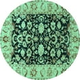 thumbnail image 1 of Ahgly Company Machine Washable Indoor Round Persian Turquoise Blue Traditional Area Rugs, 6' Round, 1 of 4