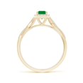 thumbnail image 2 of ANGARA Natural Emerald-Cut Emerald Halo Twisted Shank Ring in 14K Yellow Gold for Women (Size-6x4mm) | May Birthstone, Birthday, Anniversary, Jewelry Gift for Women | Natural Emerald Ring, 2 of 11