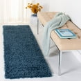 thumbnail image 3 of SAFAVIEH August Sophia Solid Plush Shag Area Rug, Navy, 2' x 8', 3 of 8