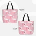 thumbnail image 3 of Naloa Pink Flamingo Tote Bag for Women, Foldable Tote Bag With Zipper, Large Shoulder Bag, Top Handle Handbag for Travel, Work, Shopping, 3 of 9