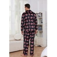 thumbnail image 3 of EK4YDNDS Mens Pajama Set, Soft Flannel PJS for Men Comfy Warm Printed Sleepwear（POLAR BEAR-BLACK, 2XL）, 3 of 5