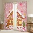 thumbnail image 2 of Manfei Kawaii Gingerbread House Black Out Curtains, Pink Xmas Tree Curtains Pack of 2 (42x63 Each) for Girls, Merry Christmas Bedroom Curtains, Luxury Bedroom Decor, 2 of 6