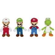 Super Mario Plush Collectible Toy 4-Pack Mario, Luigi, Fire Mario and Green Yoshi