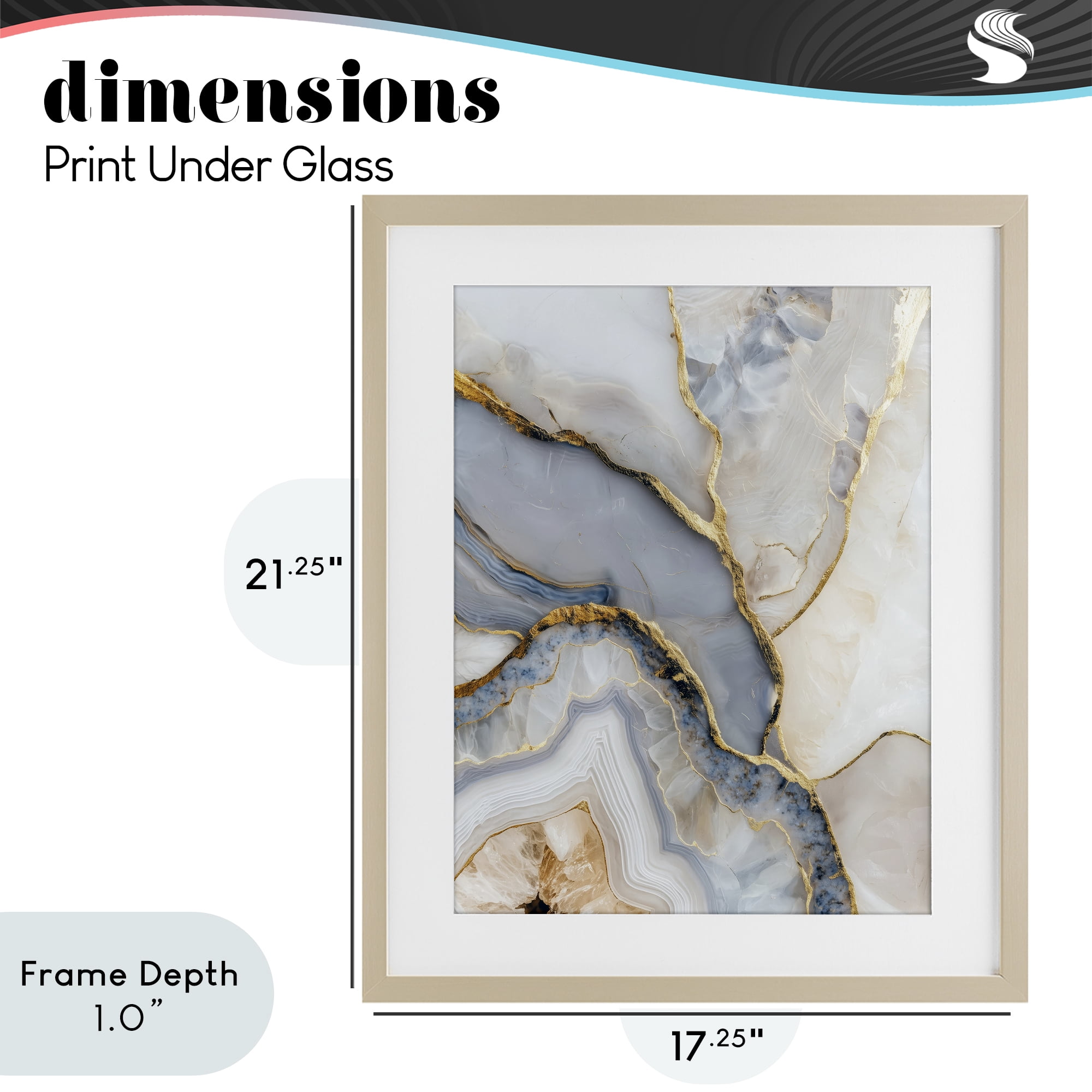 Stupell Industries Glimmering Layers of Agate Birch Framed Print Under Glass, design by Svetlana Aleynikova