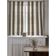 thumbnail image 4 of Boho Streiped Tier Curtains 45 Inch Length,Sheer Curtains for Bedroom Living Room Window Vintage Abstract Beige Vertical Stripes Small Half Window Kitchen Curtains & Drapes 27.5"x45" 2 Panels, 4 of 6