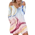 thumbnail image 4 of Vestido de manga larga con estampado de tirantes con cremallera y cuello en V para mujer Pompotops hdfakjf7046, 4 of 5